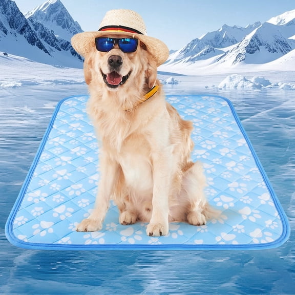 Areker Dog Cooling Mat, 44'' x 32'' Extra Large Self-Cooling Mat for Dog Cat, Arc-Chill Cooling Fiber & Endothermic Color Changing Pet Cooling Pad for Hot Summer, Washable Non-Toxic & Foldable