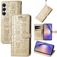 thumbnail image 1 of Funda Cartera FOXDOCK para Samsung Galaxy A55 5G , Flip PU con Relieve de Gatos y Perros, Tarjetero y Soporte, 1 of 6