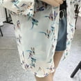 thumbnail image 5 of Women's Puff Sleeve Kimono Cardigan Loose Cover Up Casual Blouse Tops Chiffon Birds Printed Loose Blouse Shirt, 5 of 6
