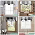 thumbnail image 6 of Tie Up Valances for Windows, Black White Plaid Adjustable Valance Curtains Window Treatment for Living Room, Gradient Geometric Buffalo Checkered Rod Pocket Kitchen Curtains & Drapes 42x18 Inch, 6 of 9