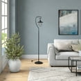 thumbnail image 3 of Evelyn&Zoe Bay Nautical Floor Lamp with Glass Shade in Brushed Nickel/Clear, 3 of 5