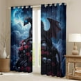 thumbnail image 2 of Manfei 3D Western Dragon Blackout Curtains Set of 2 (52x84 Each), Romantic Rose Flower Window Curtains, Gothic Skeleton Skull Curtains and Drapes, Living Room Curtains Decor, 2 of 6