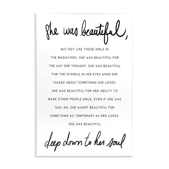 Stupell Industries Contemporary She Was Beautiful Quote Wall Plaque Art, 10 x 15, by Lil' Rue