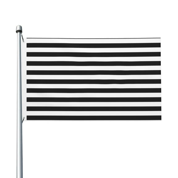 Black And White Stripe Flags 3 X 5 Foot Printed Bright And Vivid Colors Flag With Two Grommets