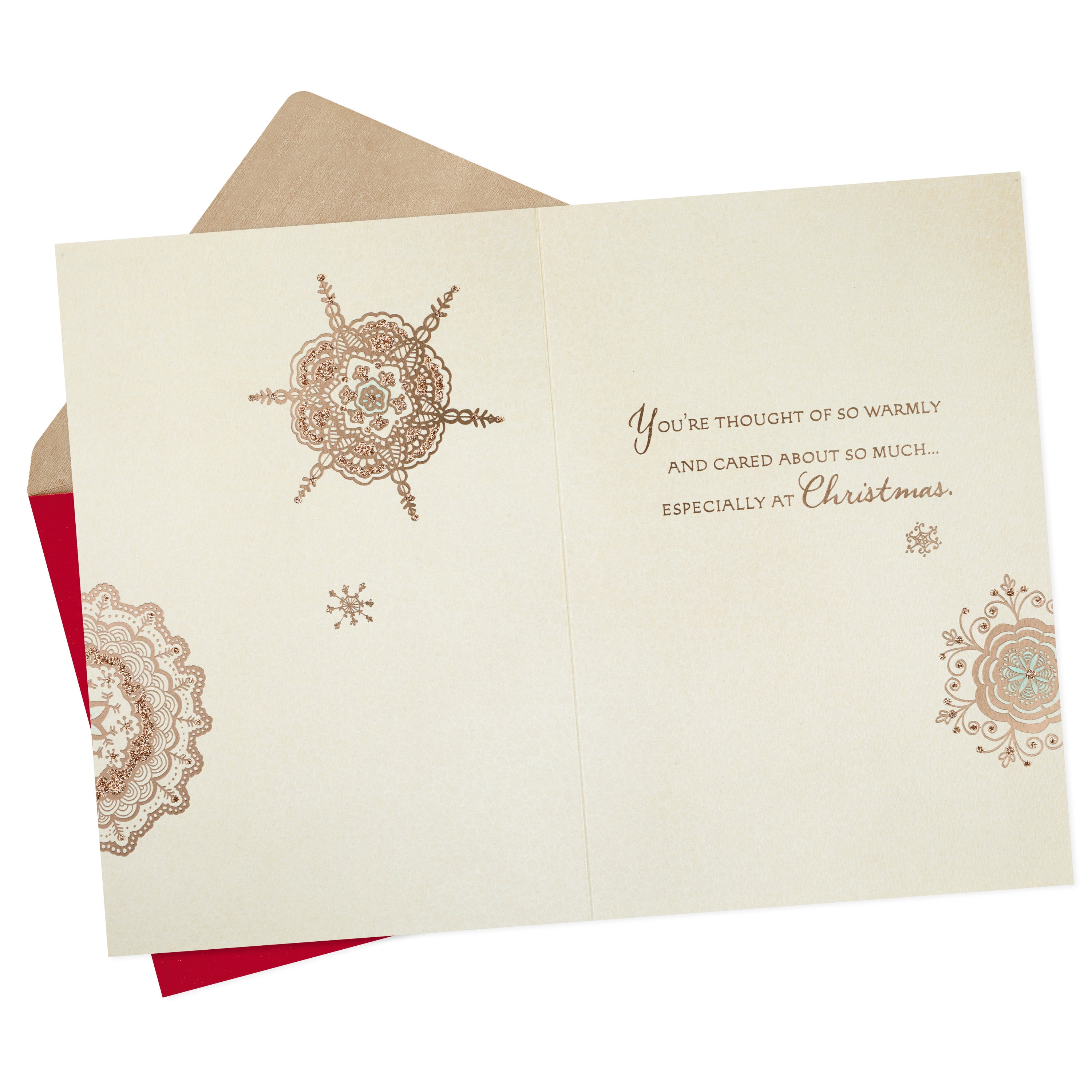 Hallmark Christmas Greeting Card (Thinking of You Sparkly Snowflakes)