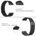 thumbnail image 3 of Metal Bracelet for Fitbit Versa 2 3 4 Lite Sense Band Wrist Milanese Sense 2 Replacement Magnetic Loop Bracelet Fit Bit Watch Strap Rose Pink For Women, 3 of 5