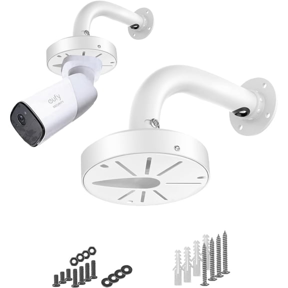 6 inch Base Wall Mount Bracket for Surveillance Cameras IP CCTV, Compatible with Eufy Cameras Bullet Dome PTZ,Cable Management Pole Mounting Antirust Base Powder Spray Coated