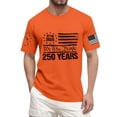 thumbnail image 2 of 250 Anniversary Usa T Shirt for Men Independence Day American Flag Print Short Sleeve Crew Neck Tops Muscle Relaxed Fit Casual Breathable Shirts, Orange, #01 Orange, 2 of 6