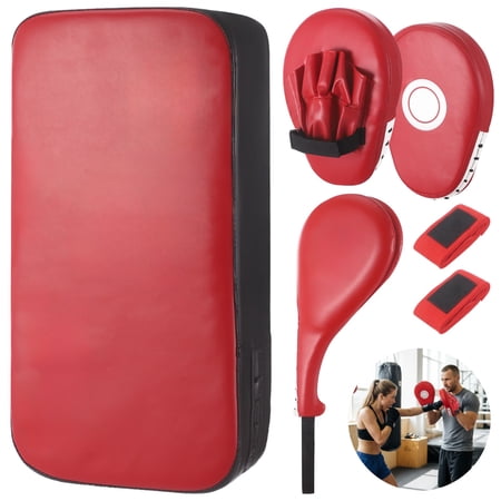 6-in-1 Boxing Pad Set, Punching Mitts Kick Pack Set, PU Leather Martial Arts Target Training Equipment Kit, Punching Target Pads for Taekwondo, Thai, MMA Practice