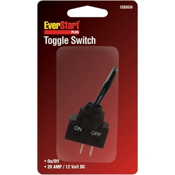 EverStart Plus 10886W Universal Plastic Toggle Switch 20 Amp, Black