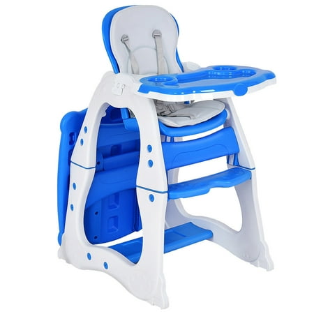 Costway 3 in 1 Baby High Chair Convertible Play Table Seat Booster Toddler Feeding