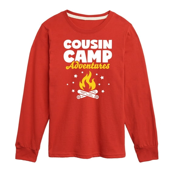 Instant Message - Camping - Cousin Camp Adventures - Toddler & Youth Long Sleeve Graphic T-Shirt