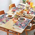 thumbnail image 2 of Pioneer Flower Floral Print Pattern Summer Placemats Table Placemats Set Of 4-Linen Kitchen Washable Placemats Table Mats 12x18 Inch Non-Slip Heat Resistant, 2 of 5
