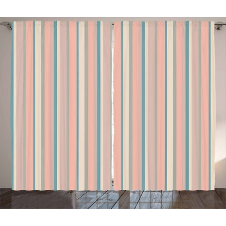 Geometric Curtains 2 Panels Set Barcode Style Stripes In Pastel Geometric Curtains 2 Panels Set Barcode Style Stripes In Pastel Colors Abstract Vertically Aligned Arrangement