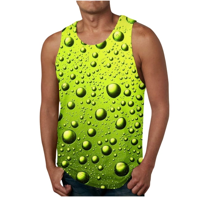 Styesk Tank Tops Men Men's Ink Flower Tank Non Positioning Printed Tank Casual Sports Sleeveless T-shirt Tank Blouses