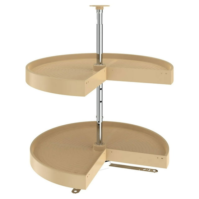 Rev-A-Shelf LD-2942-28-15-1 28" Polymer Pie Cut 2 Shelf Lazy Susans, Almond