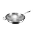 thumbnail image 2 of Abbracc Frying Pan with Handle Open Skillet Practical Family Sized Titanium Stir Fry Wok 34cm, 2 of 9