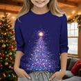 thumbnail image 1 of YUNAFFT T-Shirt Décontracté Imprimé de Noël pour Garçons et Filles, Manches 3/4, Col Rond, Tissu Doux et Extensible, Enfants 4-12 Ans, 1 of 5