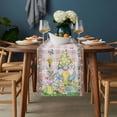 thumbnail image 2 of Happy Easter Table Runner - 90 Inch Long, Kitchen Dining Table Runner Dresser Scarves, Spring Gnomes Duck Floral Eggs Pink Plaid Farmhouse Decor for Coffee Tables Wedding Party Banquet, 2 of 8