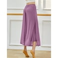 thumbnail image 2 of FEOYA Modern Dance Pants Women 2 Layers Side Slit Mesh Flowing Classical Trousers Elastic Waist Wide Leg Practice Loungewear for Ballet Yoga Pilates L, 2 of 6
