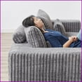 thumbnail image 6 of 87” Modern Oversized Corduroy Sectional for Living Room Bedroom – No Assembly | Removable Footstools | Corduroy | Cushion Back | Square Arms, 6 of 22
