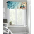 thumbnail image 3 of Coastal Ocean Valance Curtain for Window, Summer Starfish Sea Shells on Beach Rod Pocket Kitchen Valances Short Curtain Panel Windows Treatment Drapes for Bathroom/Bedroom/Cafe Seaside Landscape, 3 of 5