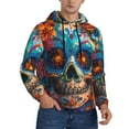 thumbnail image 2 of Salouo Colorful Floral Skull A Pattern Men's Fall Hoodie Sweatshirt,Sport Hoodie with Pockets for Men Pullover Casual Hooded Sweatshirt-4X-Large, 2 of 7