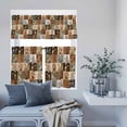 thumbnail image 6 of 3 Piece Kitchen Curtains and Valances Set Floral Patchwork Cafe Curtains 24 Inch Length Vintage Country Geometric Flower Valance & Tier Curtain for Living Room Bedroom Small Window 54"x18"+27"x24"*2, 6 of 6