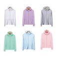 thumbnail image 3 of Kmbangi Female Solid Color Long Sleeve Hooded Tops Jacket with Zipper Pockets, 3 of 4