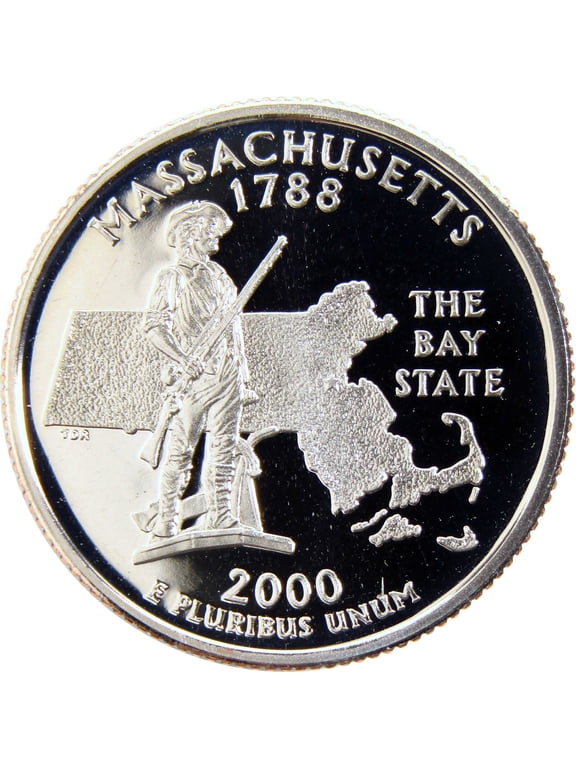2000 S Massachusetts State Quarter Clad 25c Proof Coin