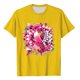 thumbnail image 2 of Mujeres Pantalones Cortos de Verano Flor Impresión Cuello Redondo Manga Corta Superior, Casual, 2 of 4