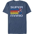 thumbnail image 4 of Super Mario T-Shirt Men's Rainbow Trail Distressed Short Sleeve Tee, 4 of 5