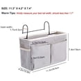 thumbnail image 3 of Bedside Caddy Hanging Storage Bag with Wire Frame Bed Organizer for Bunk Bed Dorm Room Essentials Pocket for Books Magazines Tablets Phones and Headphones, 3 of 8