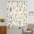 thumbnail image 3 of Botanical Garden Florals Sheer Curtains 45 Inches Long, Spring Watercolor Wildflowers Light Filering Curtains, Breathable Simi Curtain Privacy Drapes for Kitchen Bathroom Small Window Treatment, 3 of 9