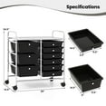 thumbnail image 3 of Costway 9 Drawer Rolling Organizer Cart Utility Storage Tools Scrapbook Paper Multi-Use Black, 3 of 10
