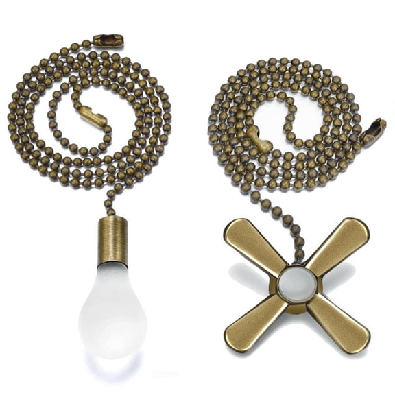2pcs Ceiling Fan Pull Chain Set,12" Beaded Ball Extension Chains,Fan Cord Extender