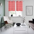 thumbnail image 5 of 2 Panels Kitchen Tier Curtains 39 Inch Length, Red Grommets Window Treatment Curtain, Country French Rustic Buffalo Plaid Modern Art Thermal Curtains Drapes for Living Room/Bathroom, 5 of 9