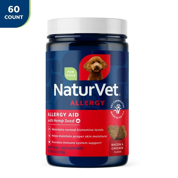 NaturVet Hemp Allergy Aid Soft Chews 60ct