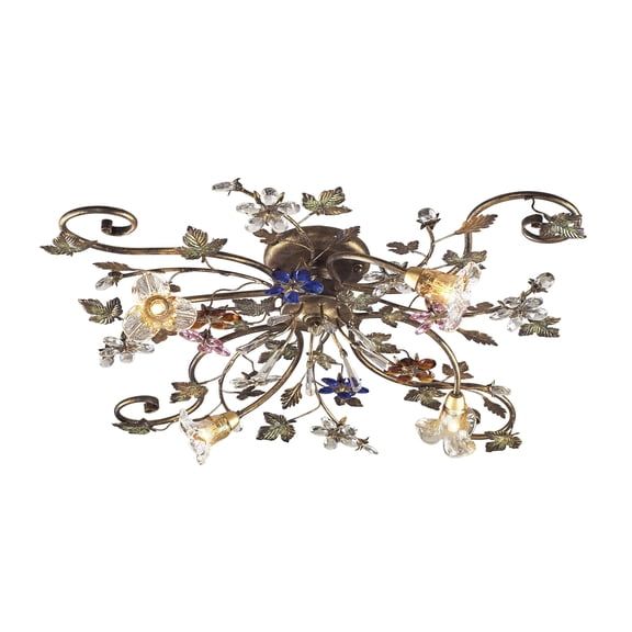 Elk Home Brillare 36-inch Wide 4-Light Semi Flush Mount in Bronzed Rust