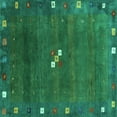 thumbnail image 1 of Ahgly Company Indoor Square Abstract Turquoise Blue Contemporary Area Rugs, 7' Square, 1 of 4