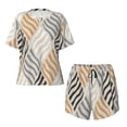 thumbnail image 5 of "Wukai Geometric Women's Pajama Set - Short-Sleeve Top and Shorts with Elastic Waistband and Pockets for Loungewear, Yoga, and Casual Wear-Medium, 5 of 8