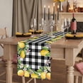 thumbnail image 2 of Lemon Table Runner 72 Inches Long,Black Plaid Check Yellow Fruit Flower Floral Cotton Linen Table Runners Dresser Scarves,Decorative Tabletop Scarf Furniture Cover for Home Dinner Party 13"x72", 2 of 8