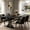 Brown, variant on Fnova 63" Modern Dining Table, Rectangular White Faux Marble Top Kitchen Table, Stylish Metal Trestle Legs, Seats 4 to 6 for Dining Room & Kitchen, Living Room