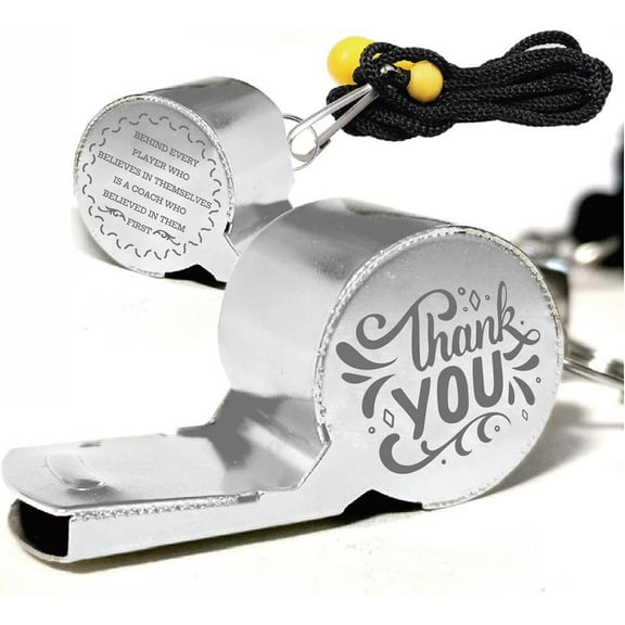 Loud Sports Whistle Stainless Steel Whistle Loud Crisp Sound Whistles Outdoor Activities Referees Lifeguards Football Emergency with Lanyard Gift for Coaches Teacher's Day 2x0.8Inch