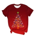 thumbnail image 6 of CLOISE T Shirts for Women Graphic Plus Size Christmas Tree Crew Neck Pullover Short Sleeve Tee Tops Slim Cozy Holiday Travel Outfits 4XL, 6 of 6
