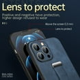 thumbnail image 5 of Decase Compatible with iPhone 12 Pro Max 6.7 Inch Wristband Stand Cover Case, Metal Ring Retractable Wristband Adjustable Stand High-end Leather Phone Case for iPhone 12 Pro Max, Darkblue, 5 of 6