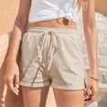 thumbnail image 4 of Shorts for Women Clearance!Yanyanz Womens Pants Comfy Elastic Shorts Pockets Summer Waist Drawstring Casual Beach Pants Teen Girl Gifts Trendy Stuff Womens Pants Beige L, 4 of 6