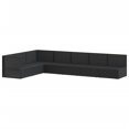 thumbnail image 2 of vidaXL 7 Piece Garden Lounge Set with Cushions Black Poly Rattan, 2 of 5