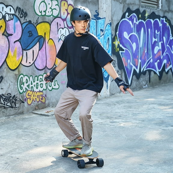 KFFKFF Electric Longboard Skateboard with Control 7.5 Mile Range for Adults Kids