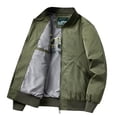 thumbnail image 5 of Danhjin Men's Casual Jackets Zip up Long Sleeve Stand Collar Fall Winter Outerwear Solid Color Comfy Fashion Coats, 5 of 10